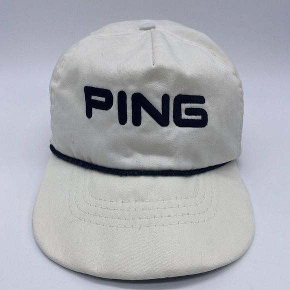 Ping Accessories Vintage Ping 8s90s Adjustable Rope Cap Hat White